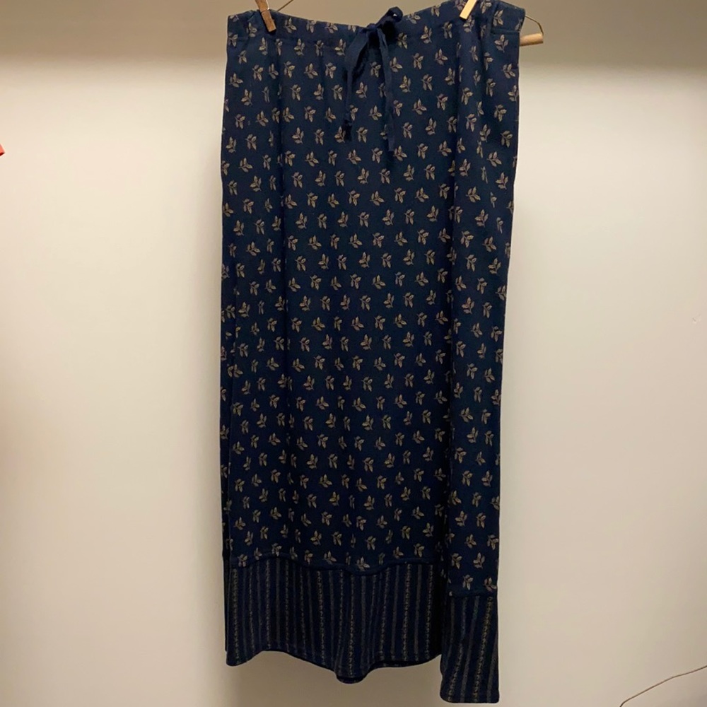 LAURA ASHLEY cotton, drawstring waist skirt